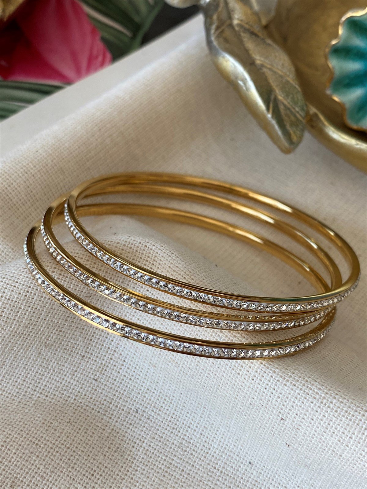 Çelik Taşlı Klasik Bilezik