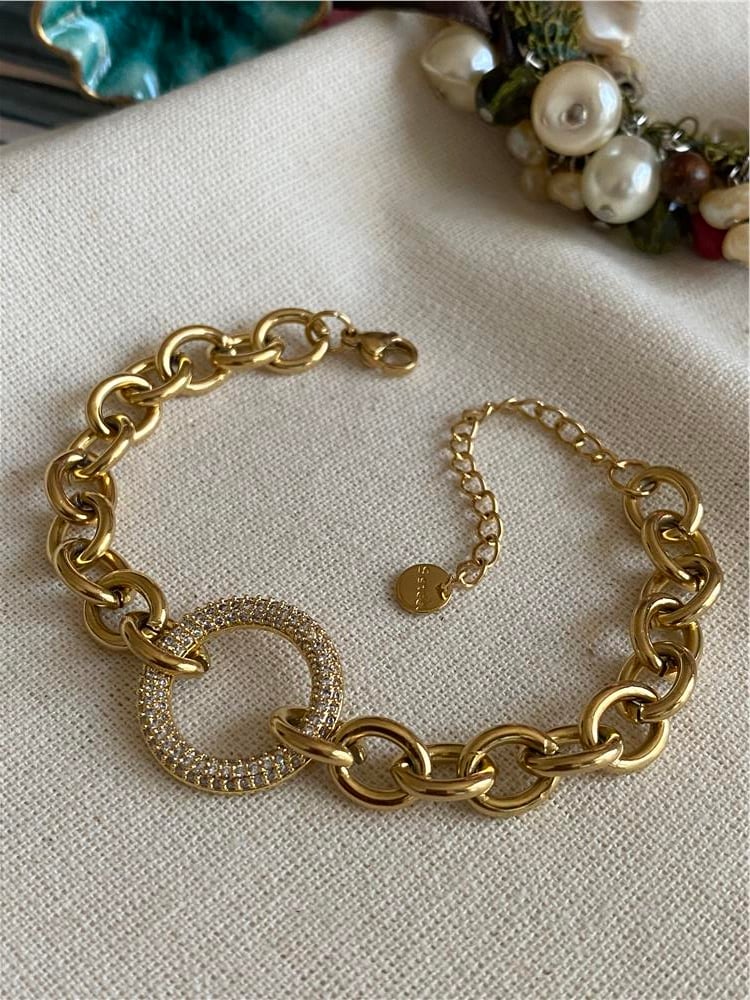 Çelik Taşlı Ring Bileklik