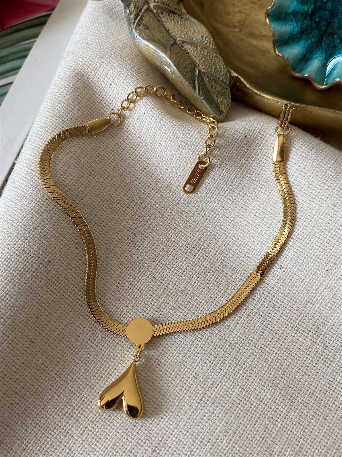 Çelik Ters Kalp Bileklik