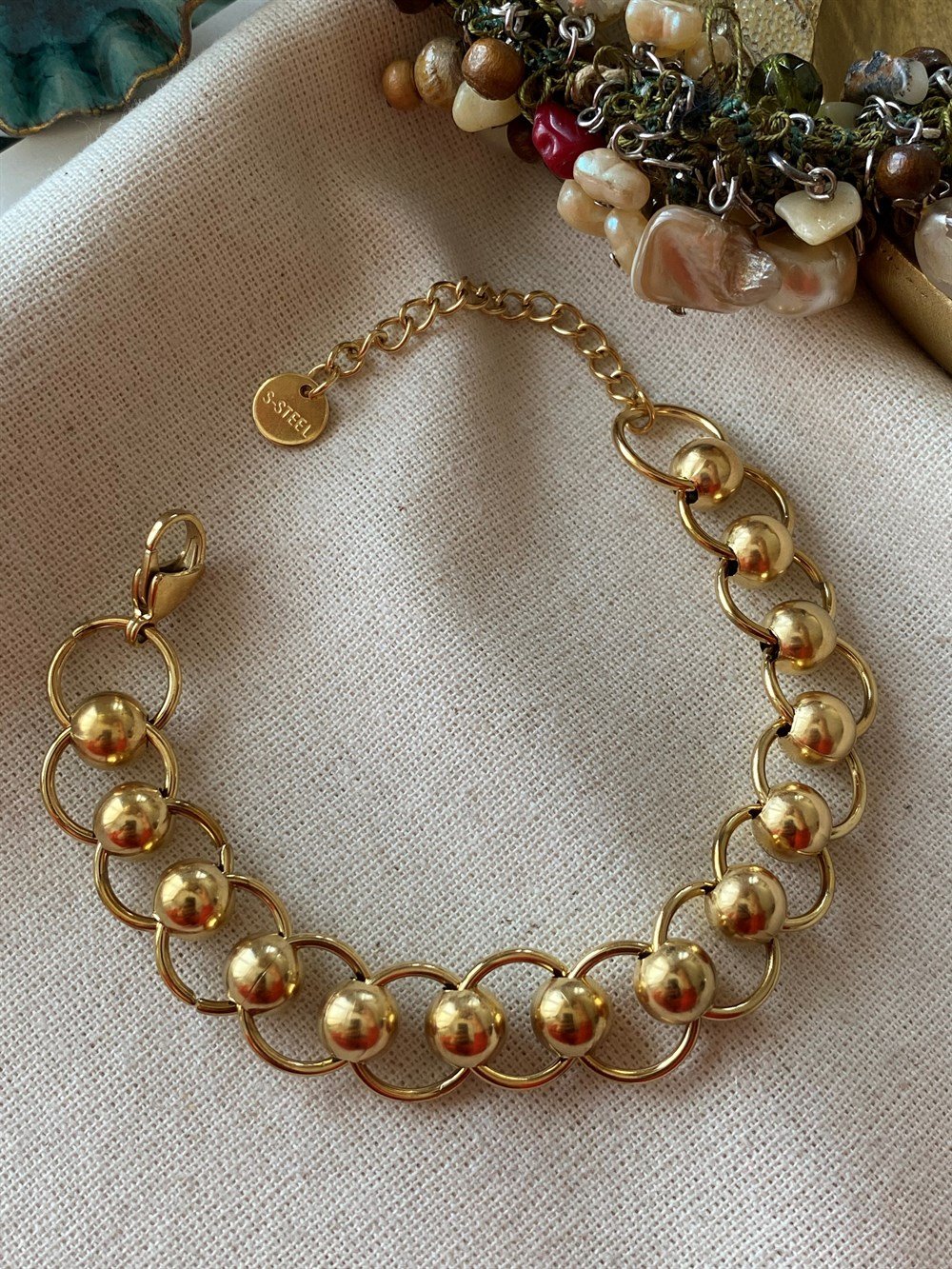 Çelik Toplu Halka Bileklik