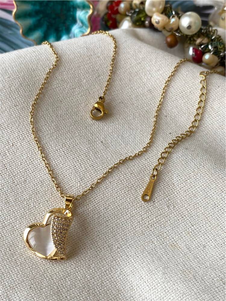 Çelik Trapeze Heart Kolye
