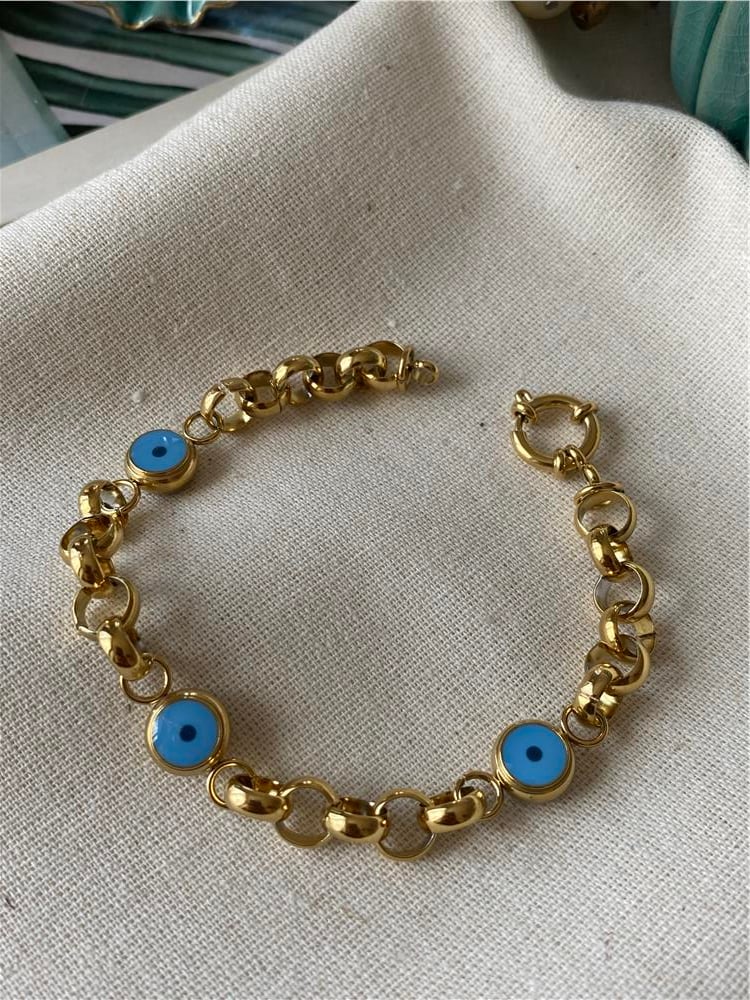 Çelik Üç Boncuk Bileklik