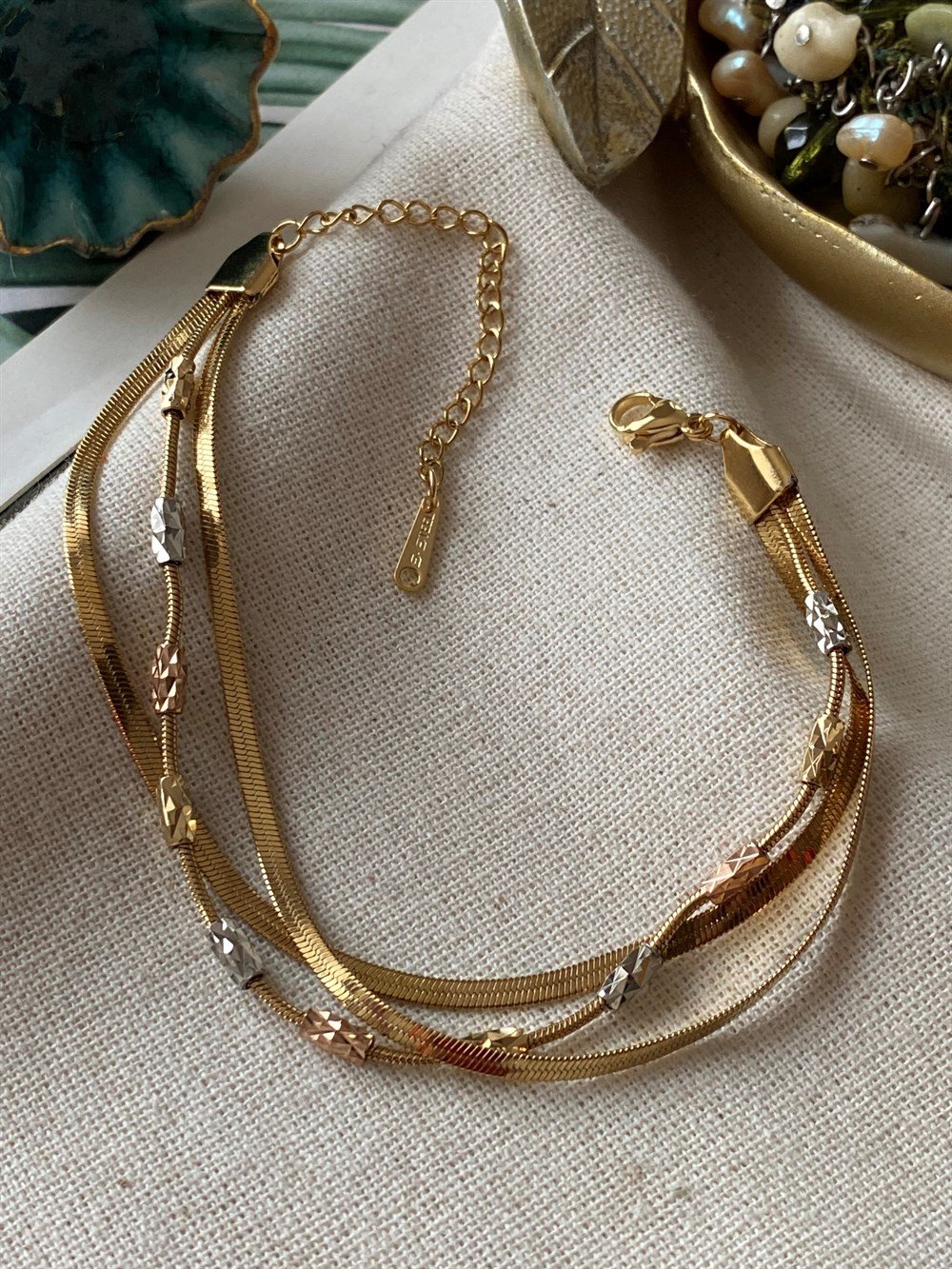 Çelik Üçlü Silindirli Bileklik