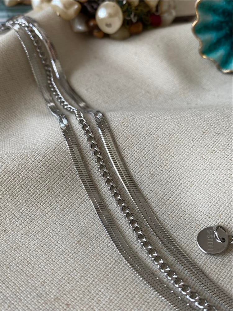 Çelik Üçlü Silver Örme Bileklik