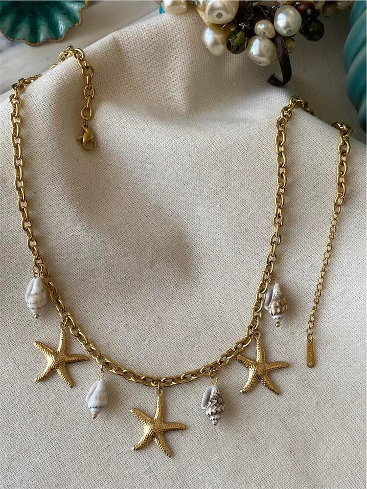 Çelik Vintage Sea Charms Kolye