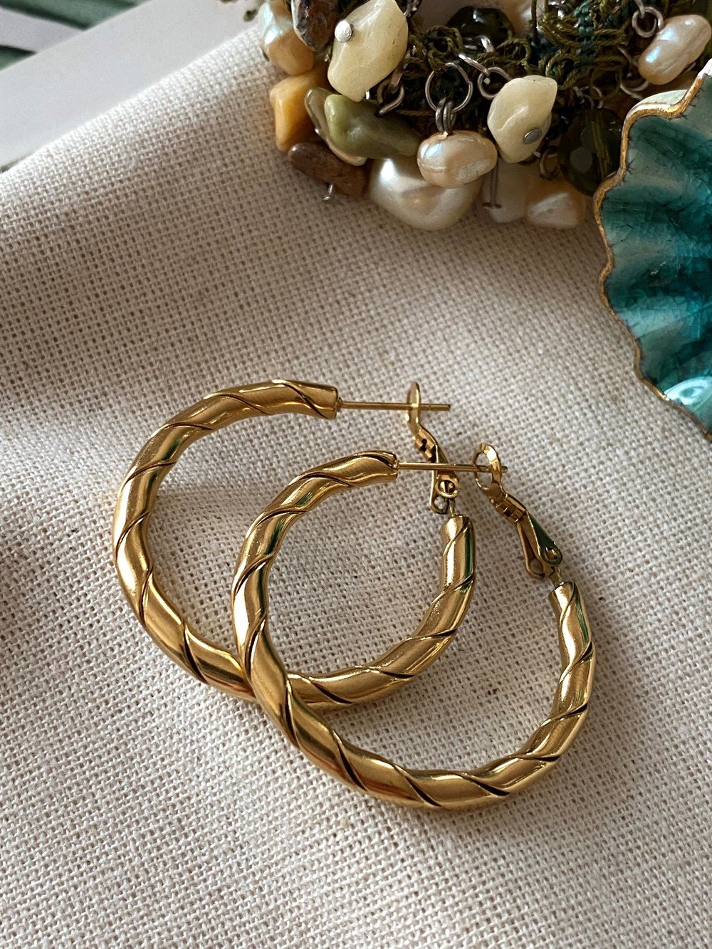 Çelik Vintage Sprial Küpe