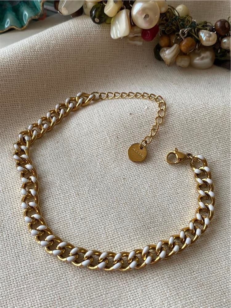 Çelik White Chain Bileklik