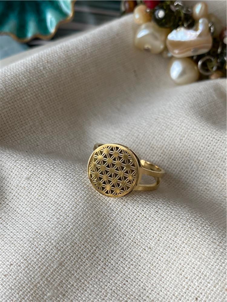 Çelik Yaşam Çiçeği Yüzük