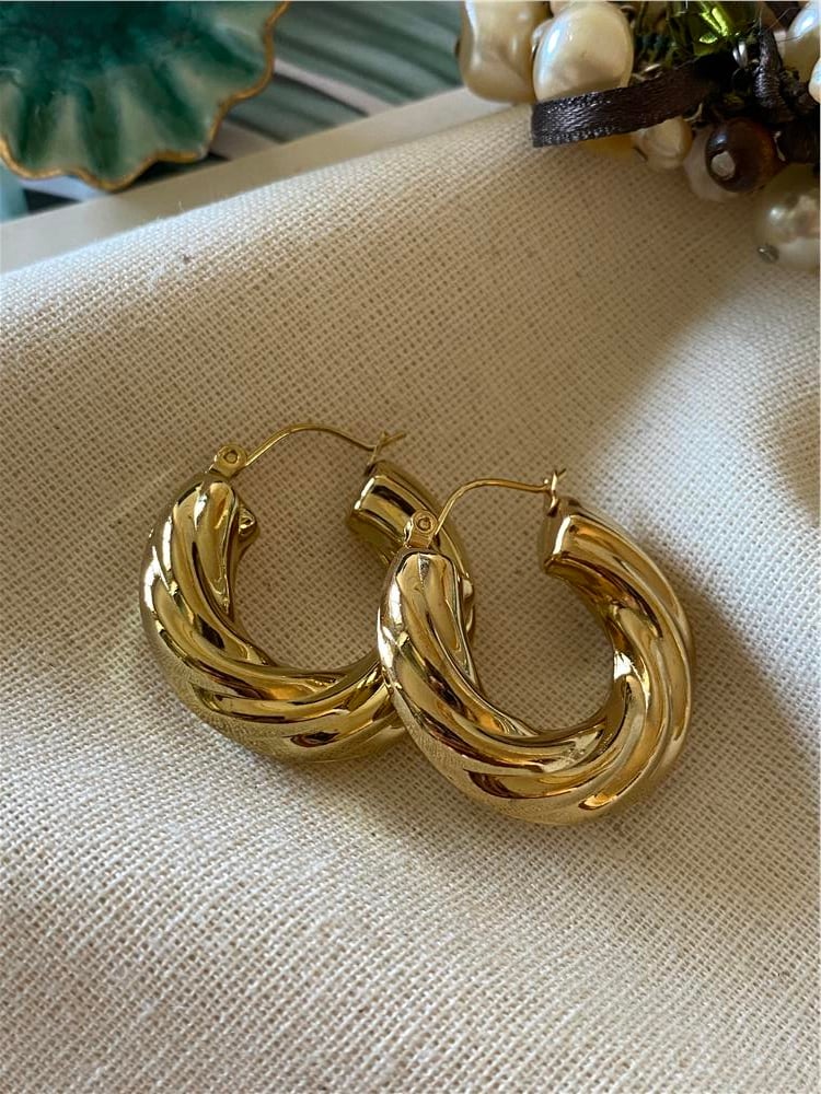 Çelik Yeni Vintage Küpe