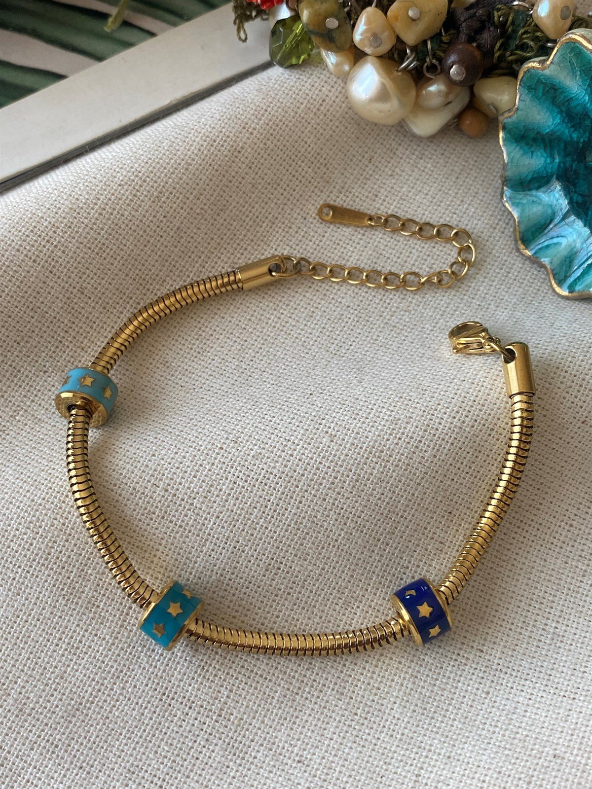 Çelik Yıldız Silindir Bileklik