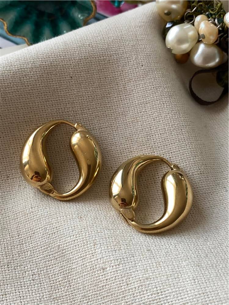 Çelik Ying Yang Küpe