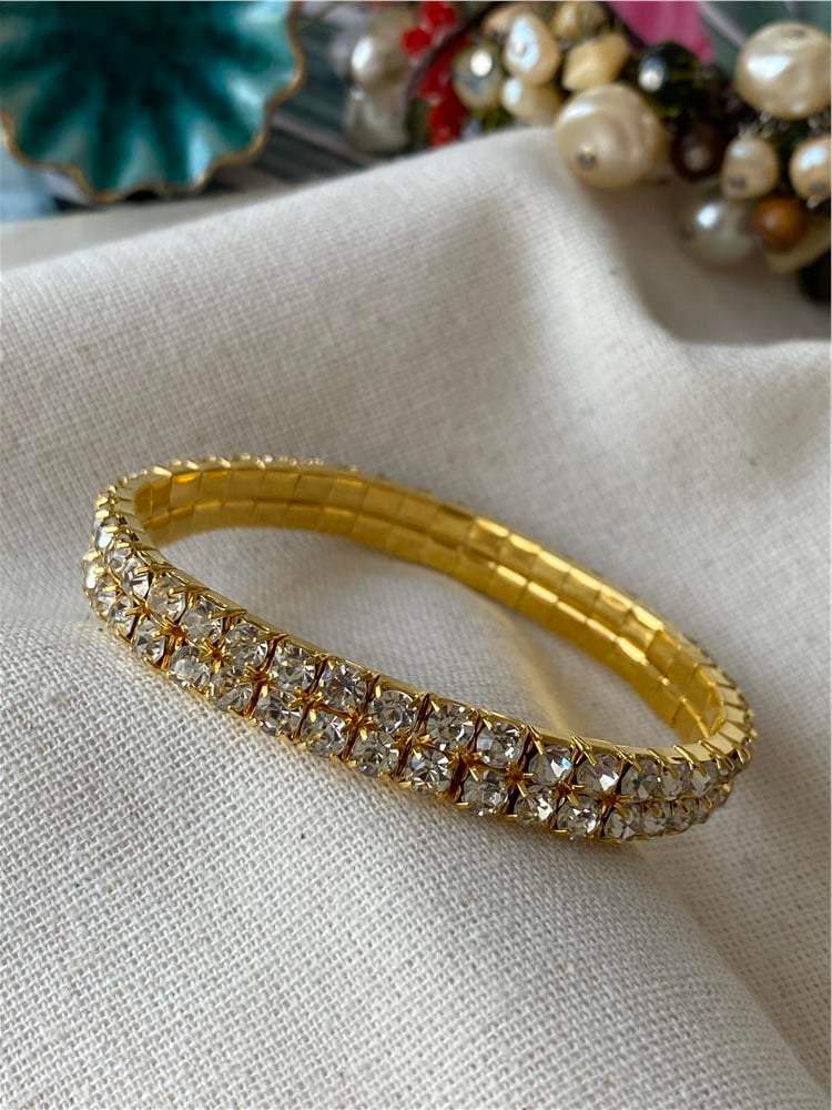 Çift Sıra Gold Suyolu Esnek Bileklik