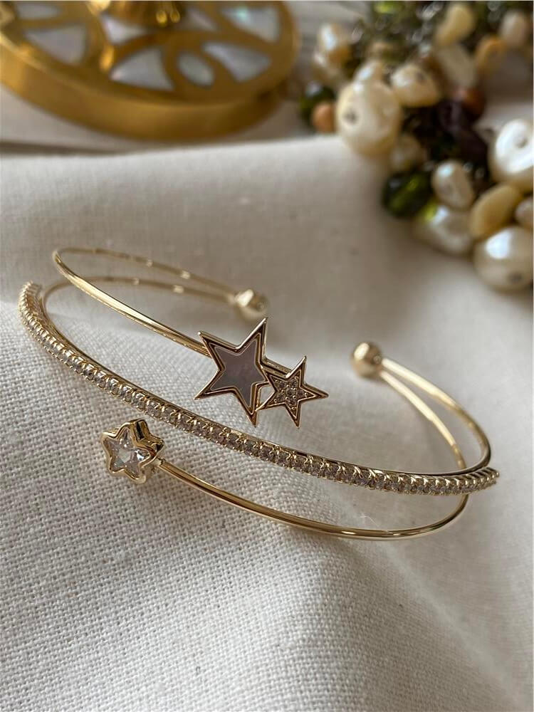 Çift Yıldız Detaylı Sarmal Açık Kelepçe