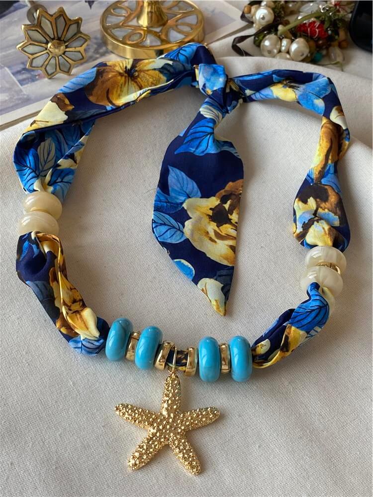 Denizyıldızı Sallantılı Fular Kolye