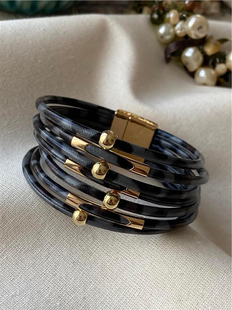 Dorikalı Çoklu Görünümlü Deri Bileklik