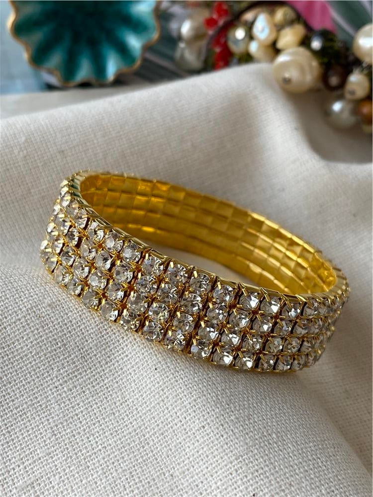 Dört Sıra Gold Suyolu Esnek Bileklik