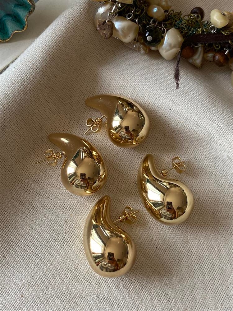 Gold Bubble Comma Küpe