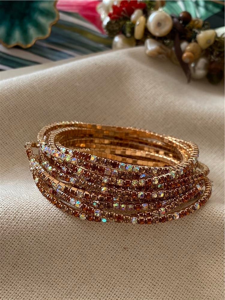 Gold Chocolate Esnek Suyolu Bileklik