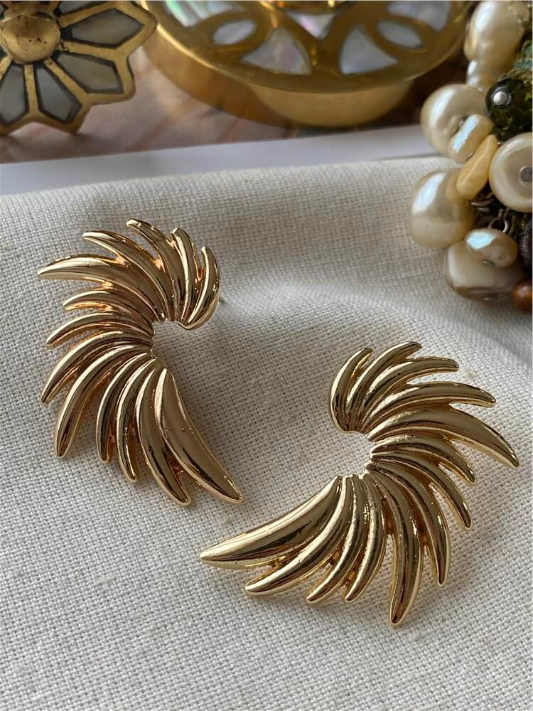 Gold Feather Küpe