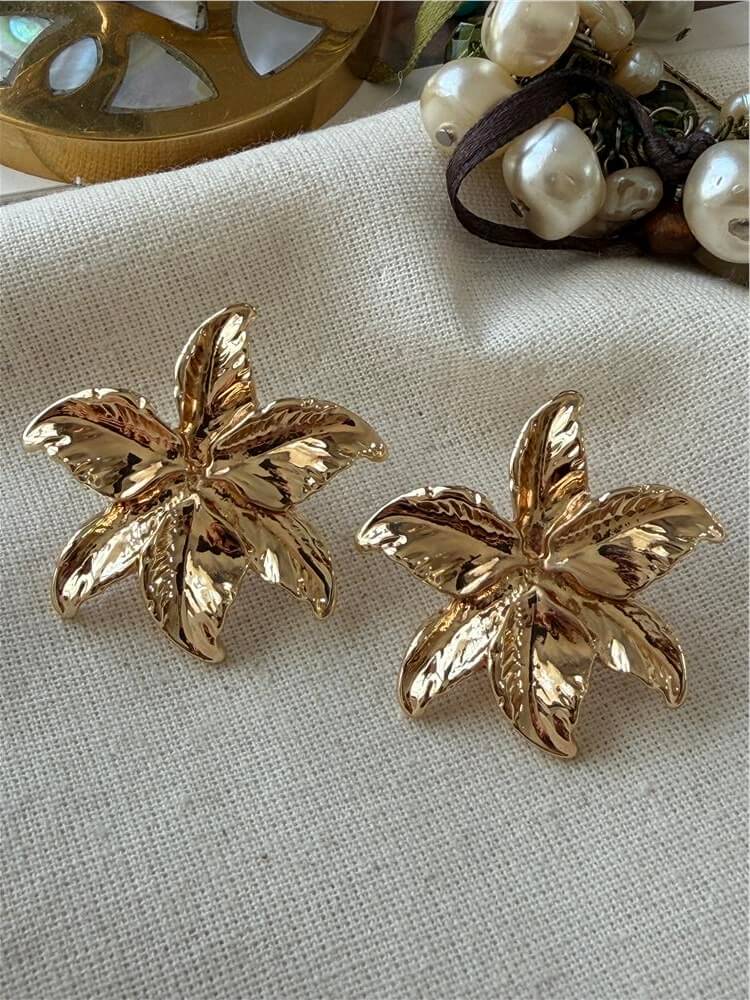 Gold Fleur Küpe