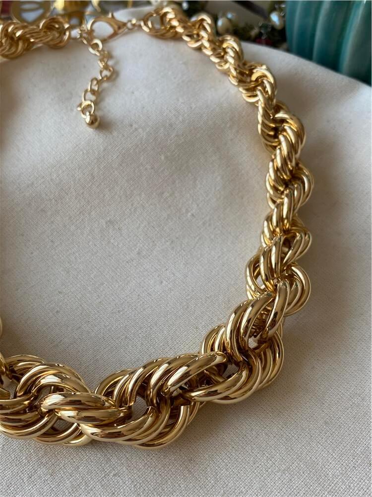 Gold Kalın Burgu Kolye