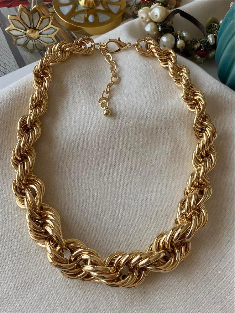 Gold Kalın Burgu Kolye