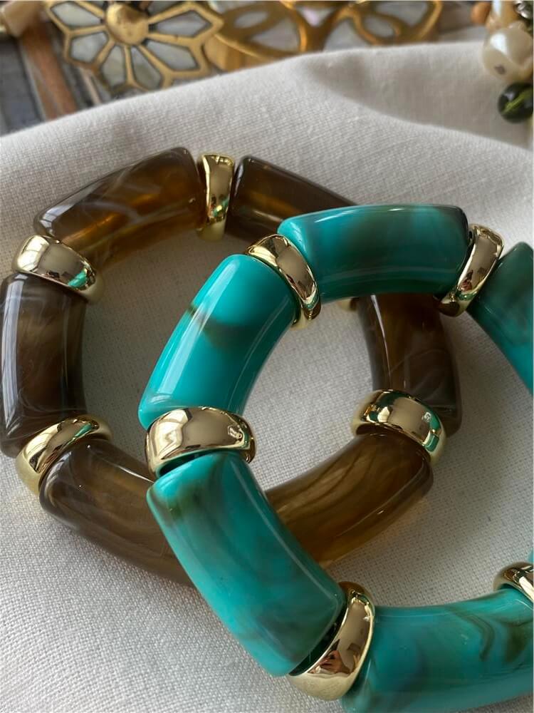 Gold Plaka Detaylı Esnek Bileklik