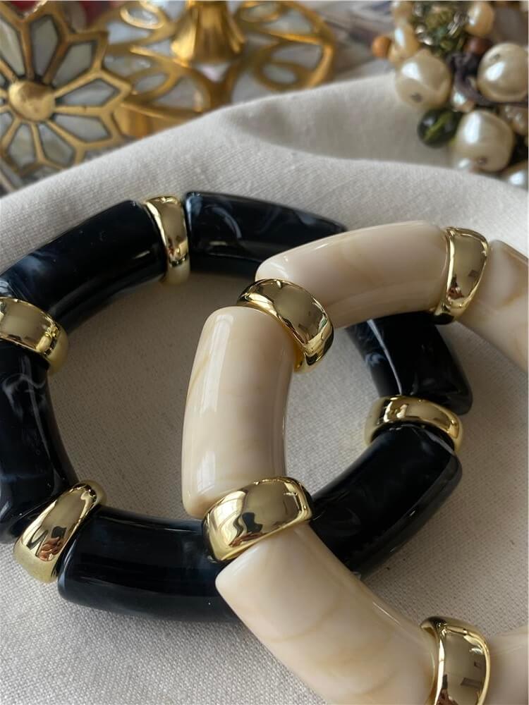 Gold Plaka Detaylı Esnek Bileklik