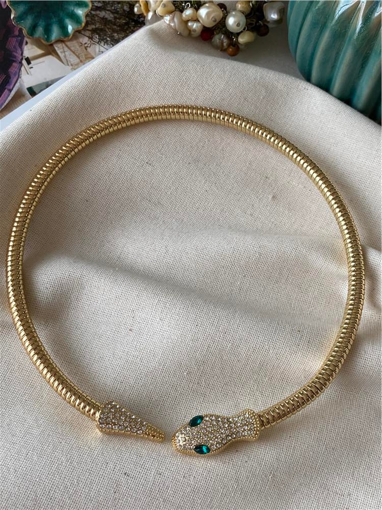 Gold Snake Choker Kolye
