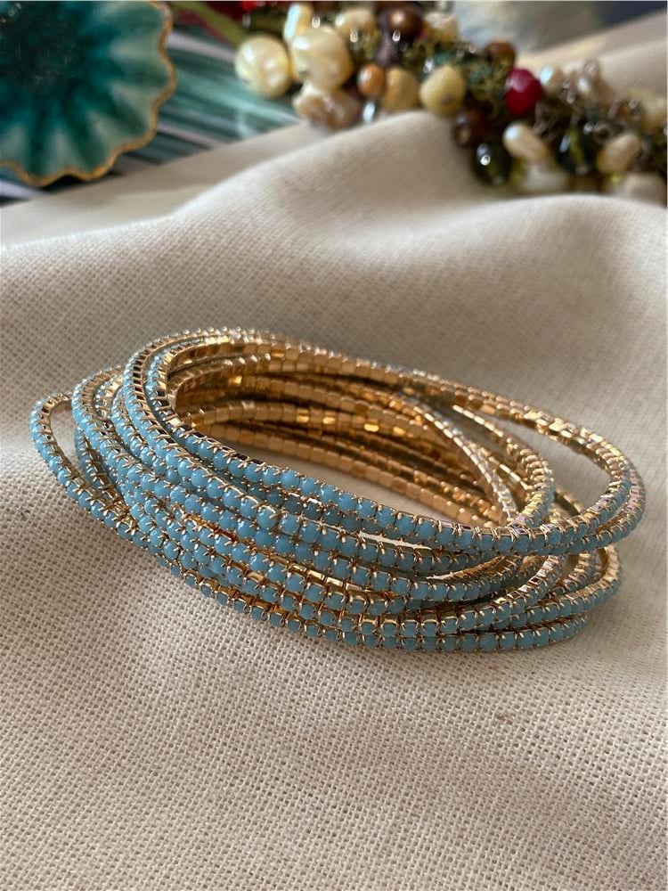 Gold Turkuaz Esnek Suyolu Bileklik