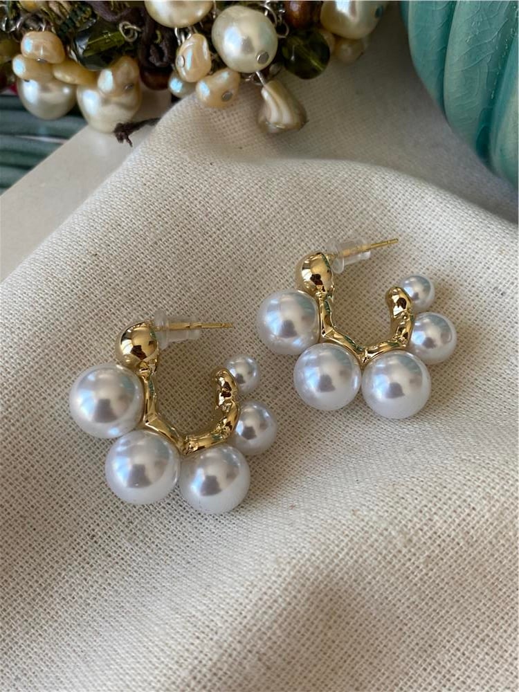 Golden Pearls Küpe