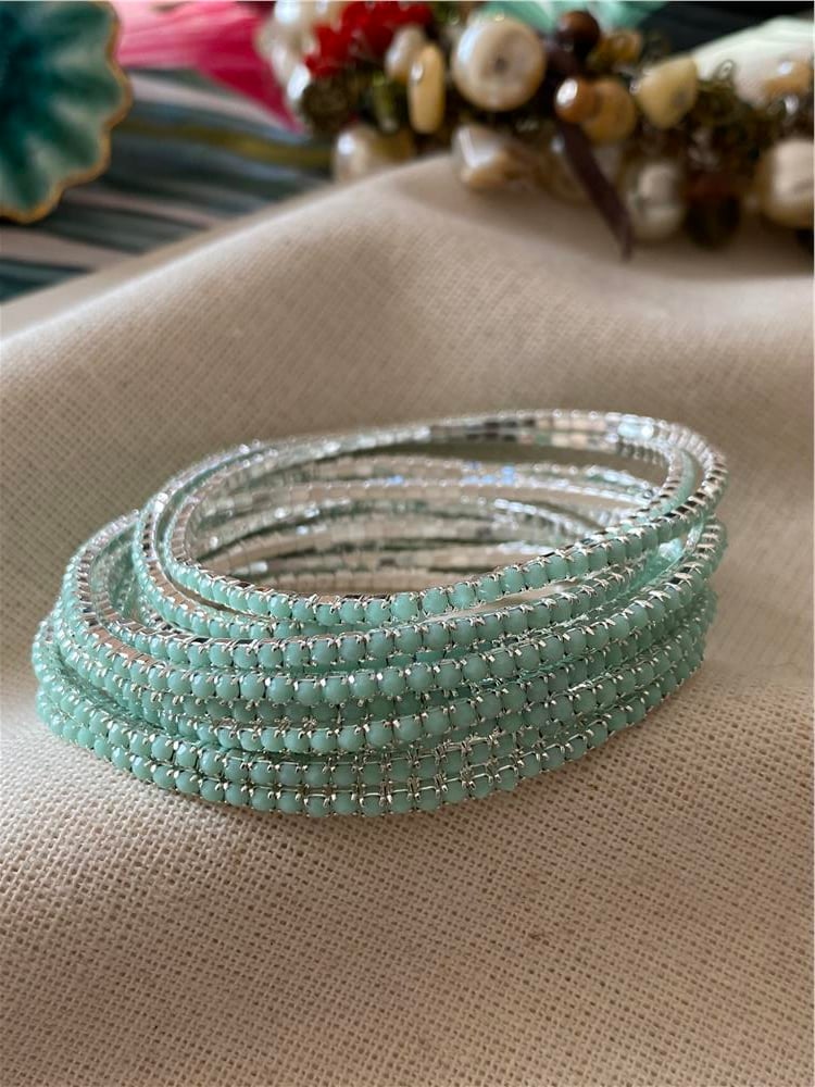 Gümüş Turkuaz Esnek Suyolu Bileklik