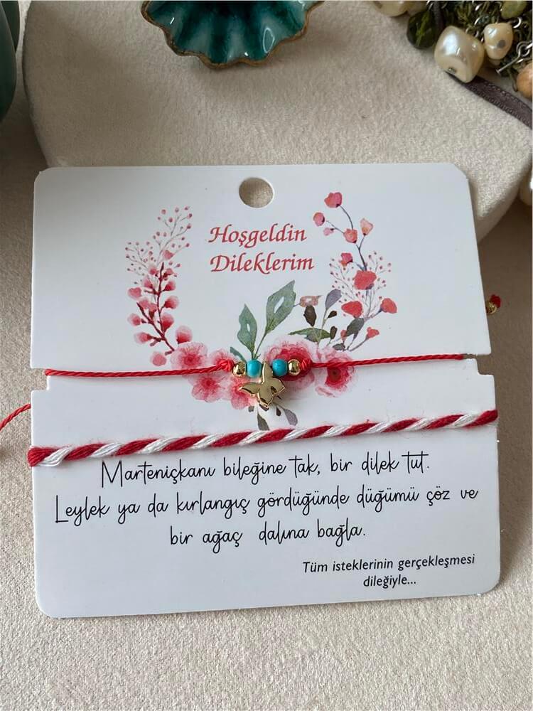 İkili Kelebek Detaylı Marteniçka Bileklik