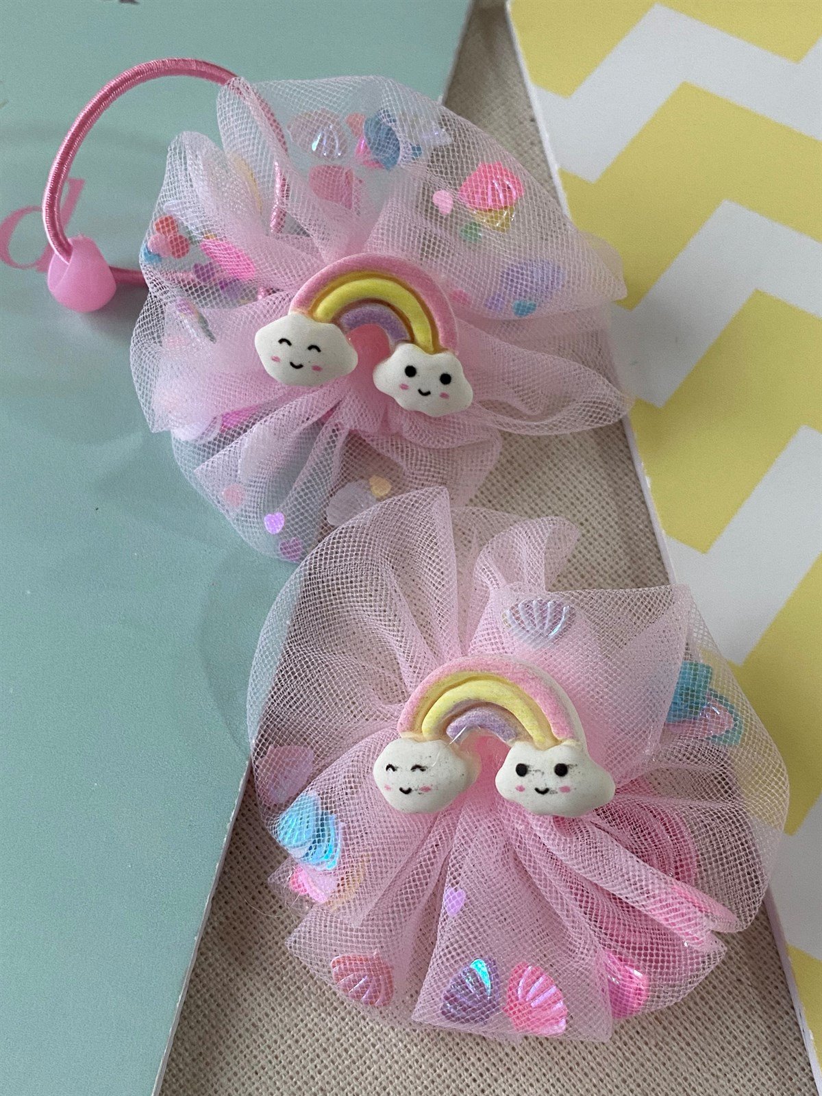 İkili Pembe Gökkuşağı Toka