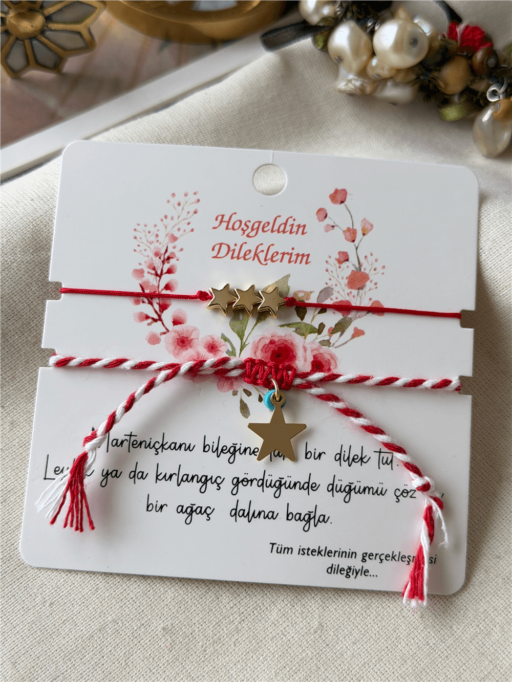 İkili Üç Yıldız Detaylı Marteniçka Bileklik