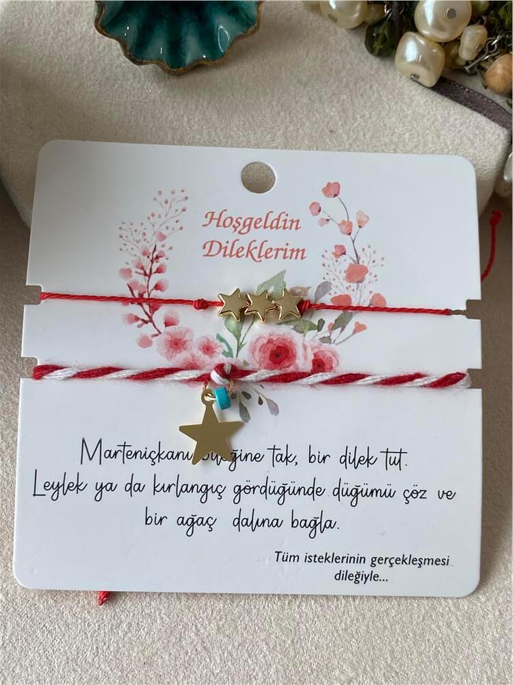İkili Yıldız Sallantılı Marteniçka Bileklik