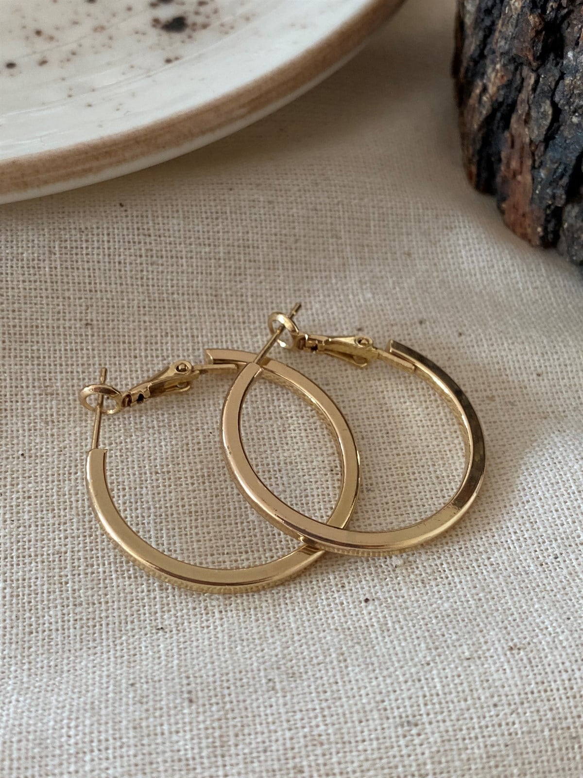 İnce Gold Halka Küpe