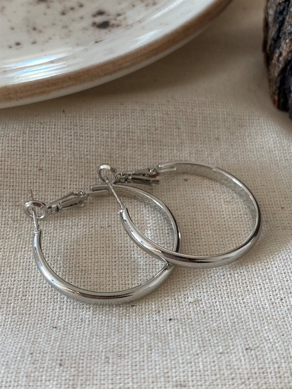 İnce Silver Halka Küpe