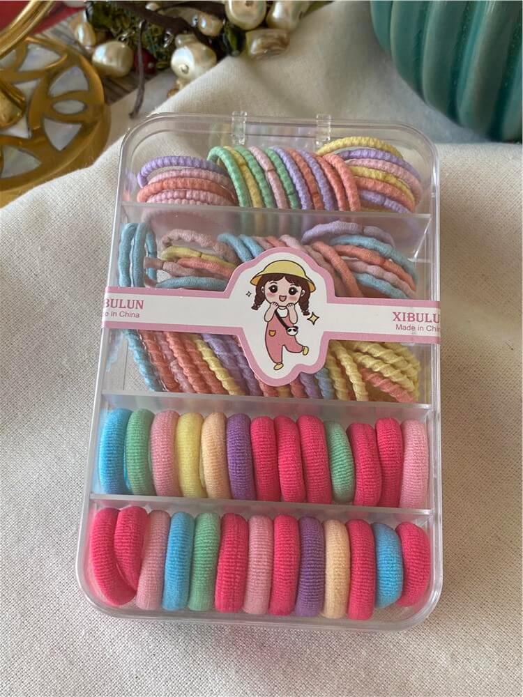 Kutulu Renkli Karışık Model Mini Lastik Toka Seti