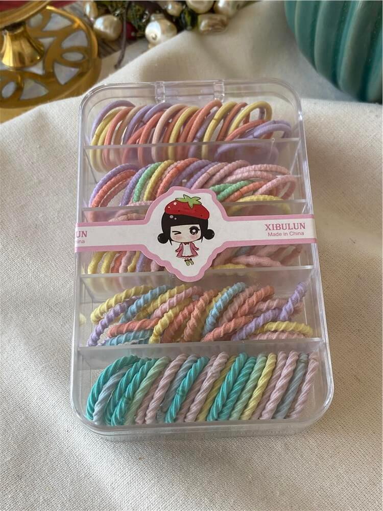 Kutulu Renkli Mini Burgu Lastik Toka Seti