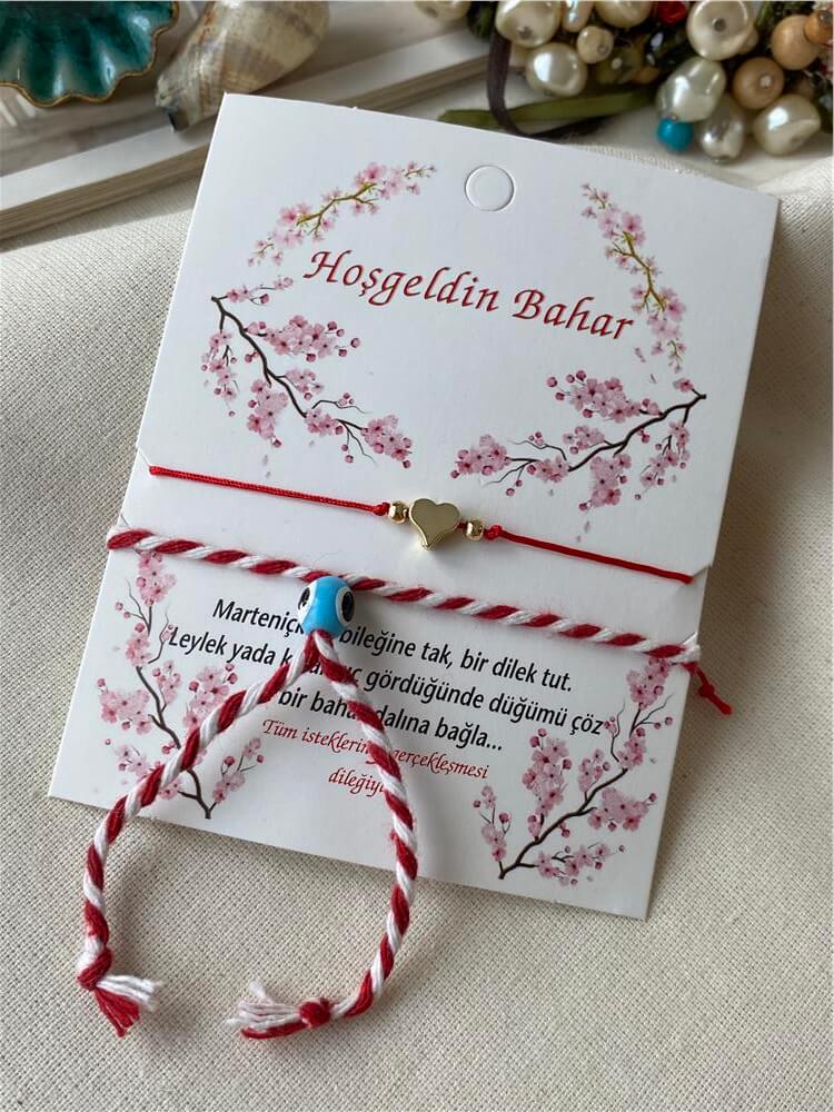 Kuyruklu Kalpli İkili Marteniçka Bileklik