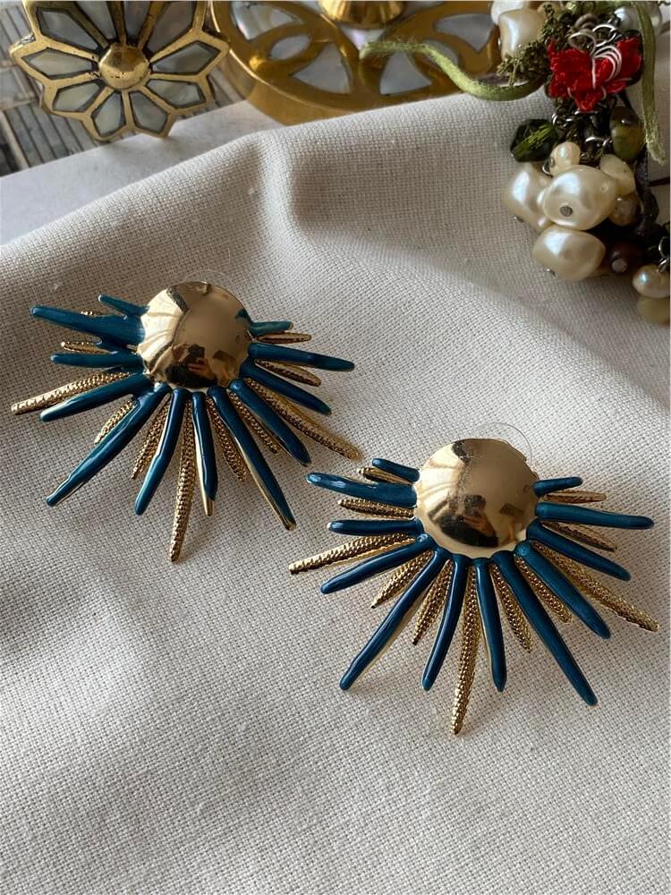 Lacivert Mineli Güneş Model Küpe