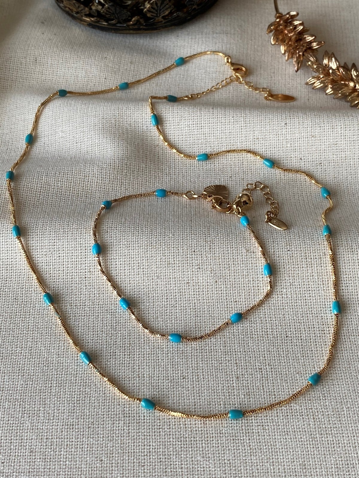 Mavi Minelli Kolye Bileklik Set