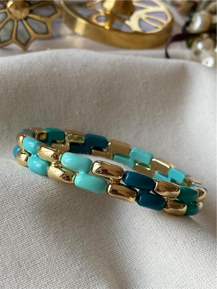 Mavi Z Model Porselen Esnek Bileklik