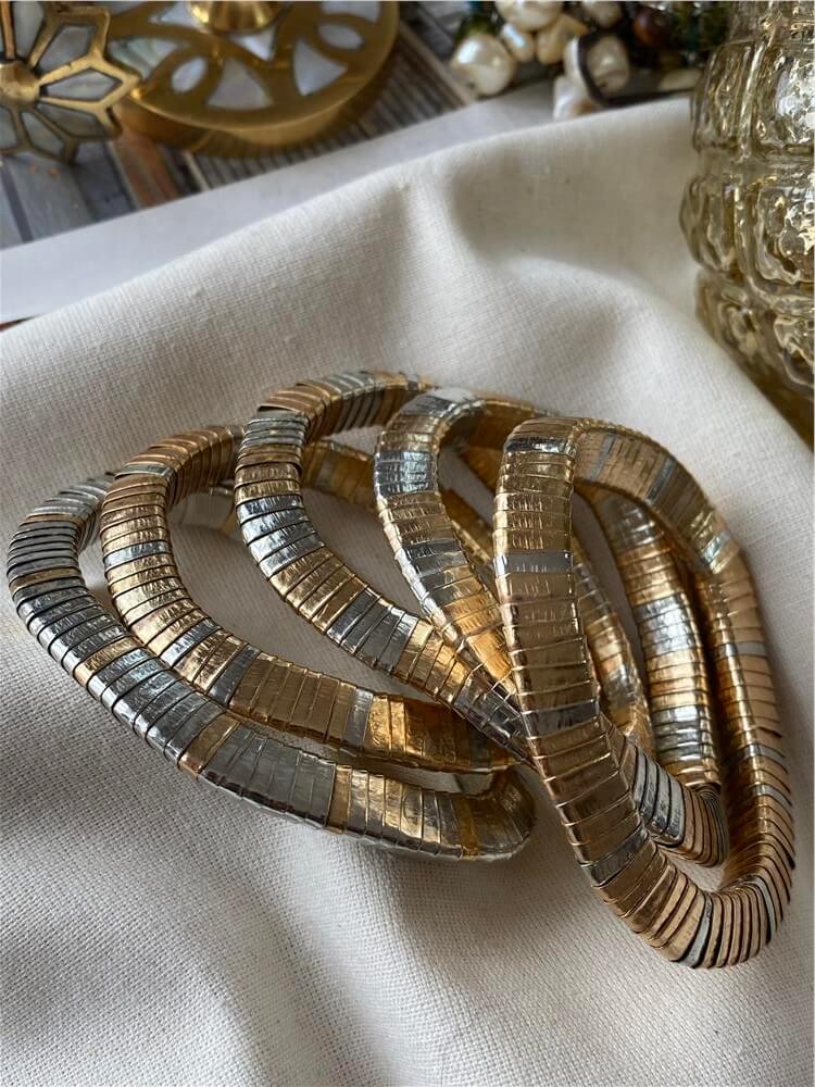 Metal Parçalı Esnek Bileklik Seti