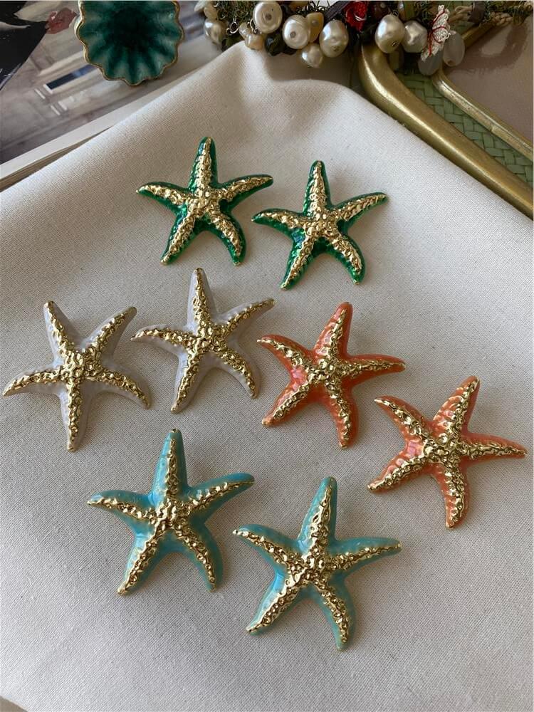 Mineli Büyük Deniz Yıldızı Küpe