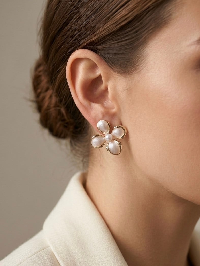 Mineli Çiçek Küpe