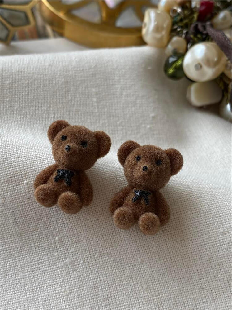 Mini Kahverengi Ayıcık Küpe