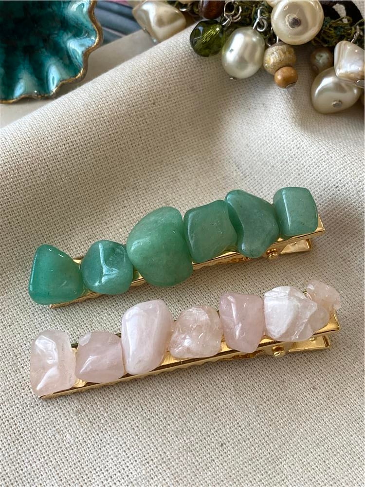 Mint Pembe Taş Toka 