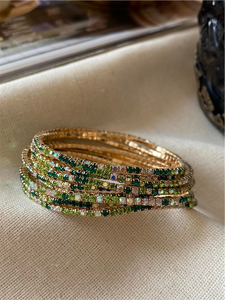 Mixed Green Esnek Suyolu Bileklik